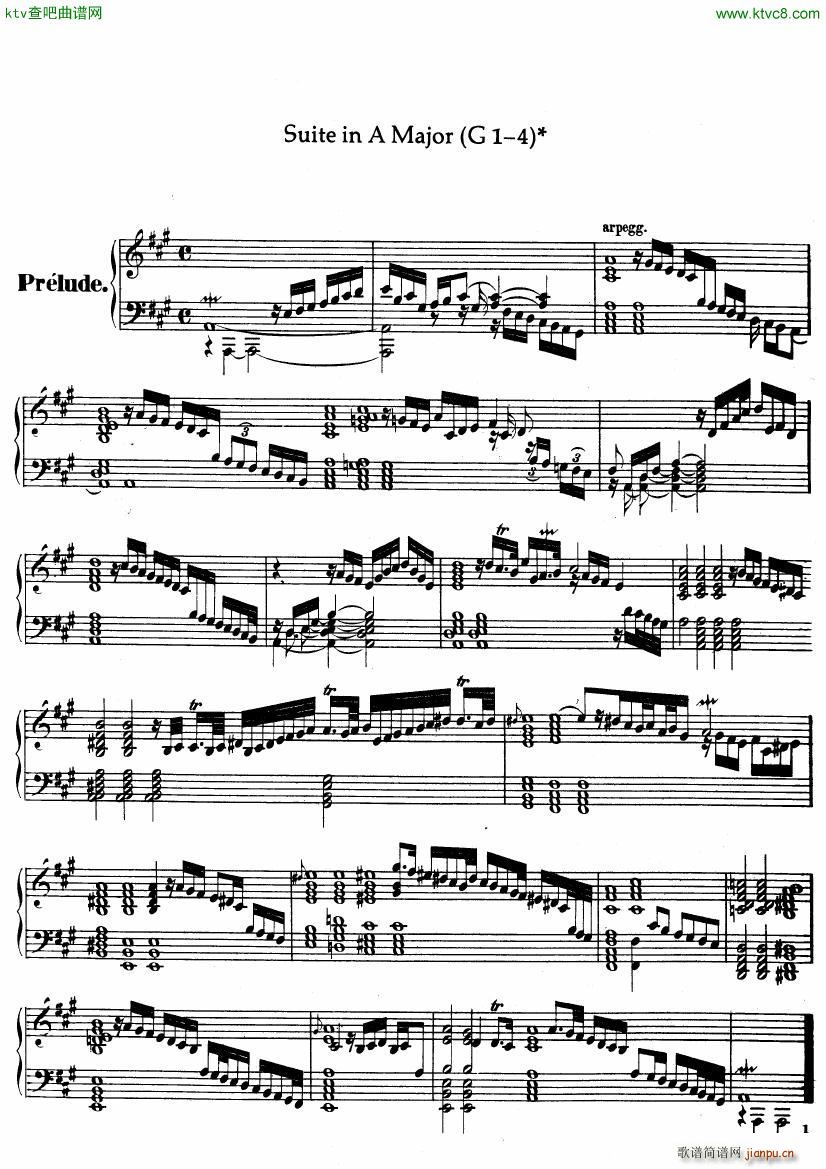 Handel Suite in A major G1 41