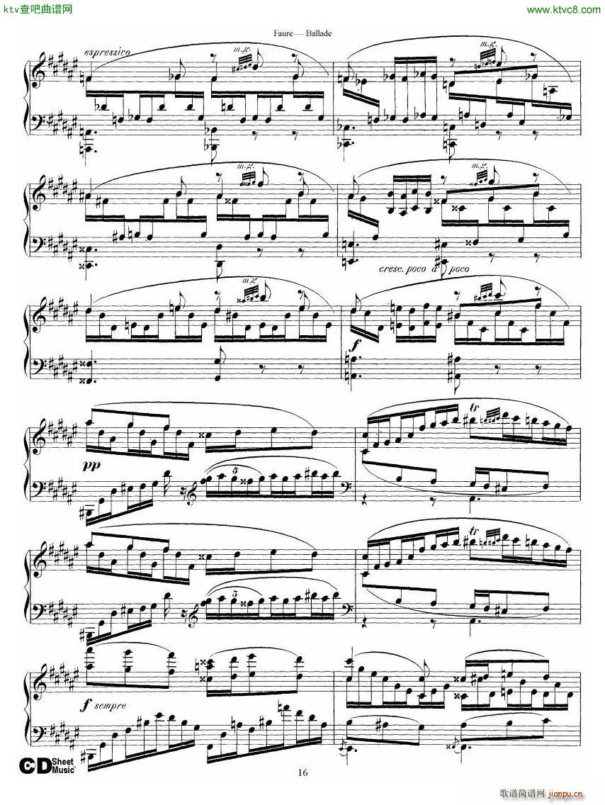 Faure Ballade Op 1916