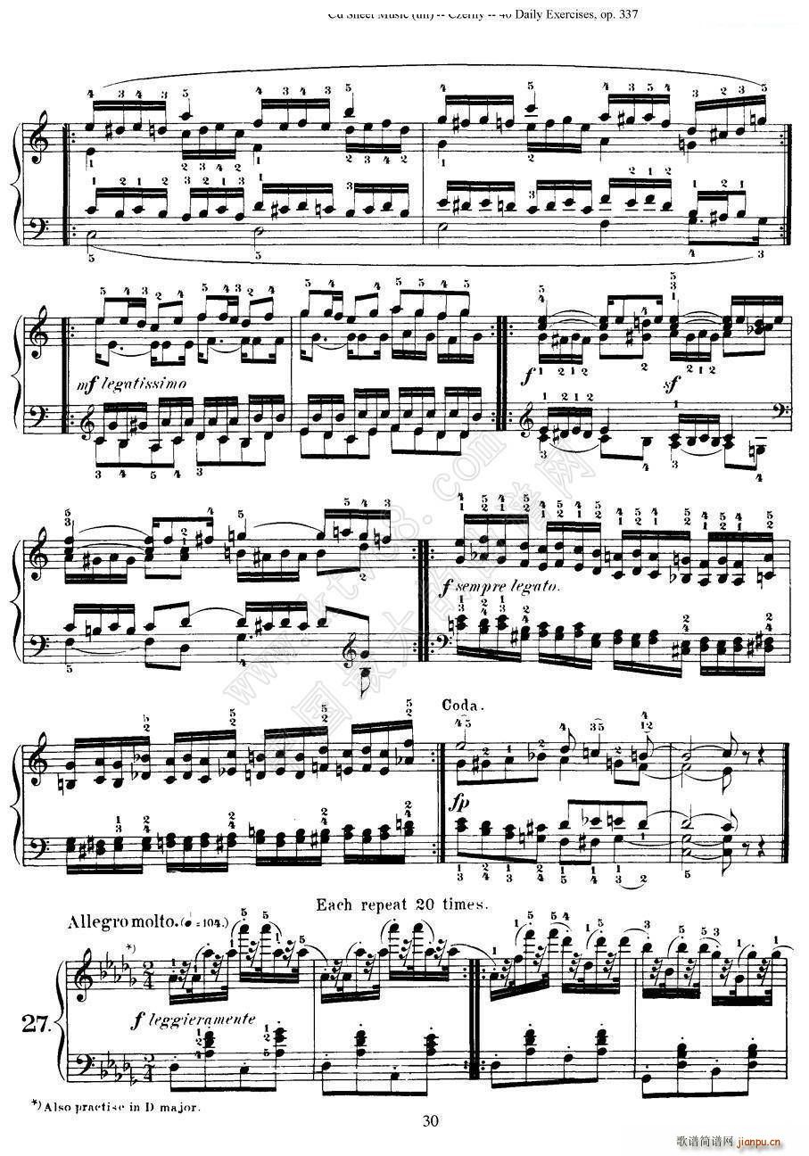 Czerny - 40 Daily Exerci Op 337（25―30）（40首日常训练曲）1