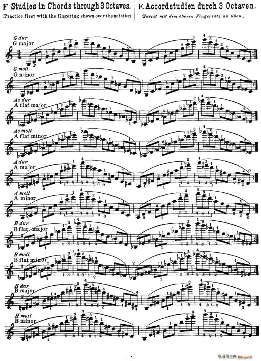 小提琴音阶练习 作品32(Scale Studie-F)1