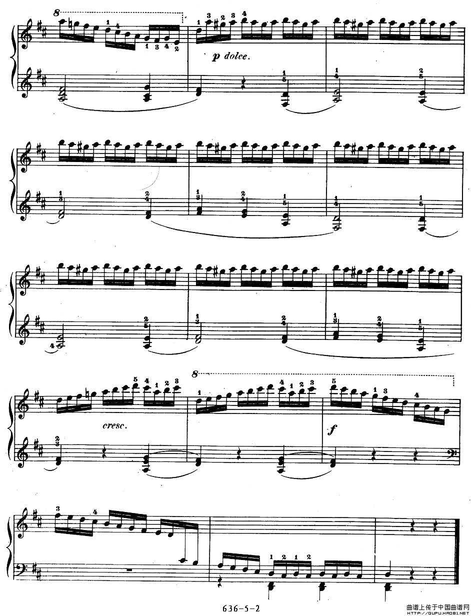 《车尔尼钢琴手指灵巧初步练习曲》OP.636-52