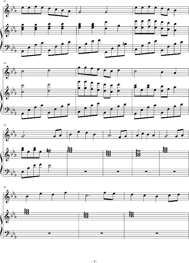 冬季恋歌――冬日阳光-钢琴谱(钢琴曲)-血腥残阳5