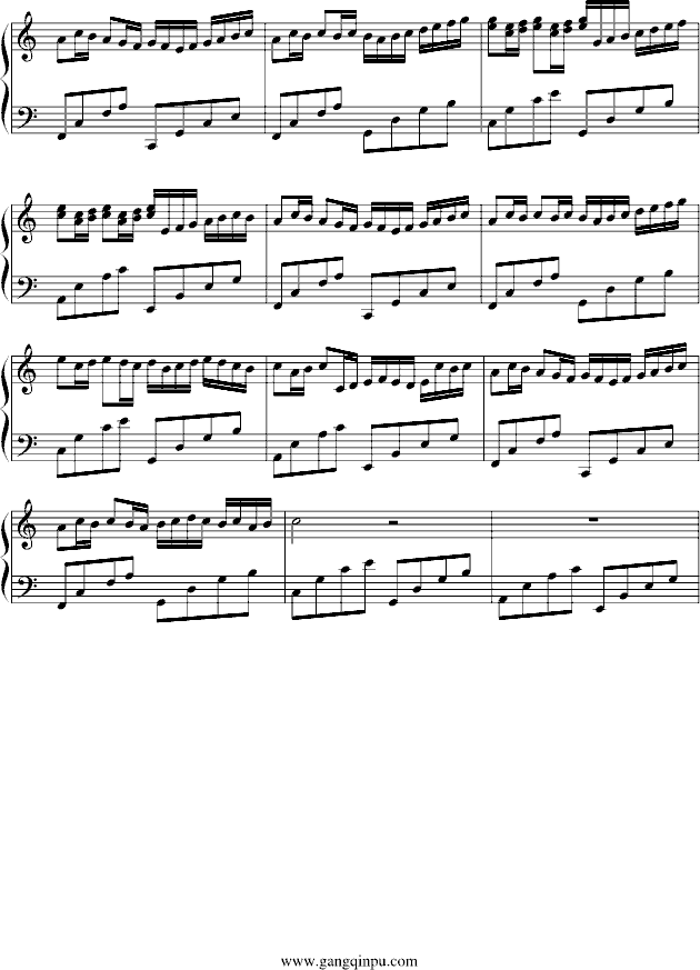 卡农-完美简单版-钢琴谱(钢琴曲)-帕赫贝尔-Pachelbel3