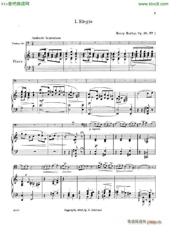 Hadley Elégie Op 36 Cello Piano2
