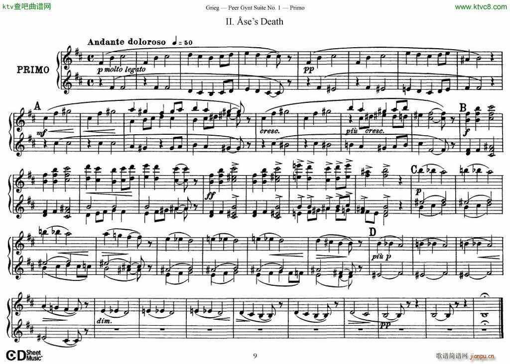 Grieg Two Symphonic Dances 4 Hands9