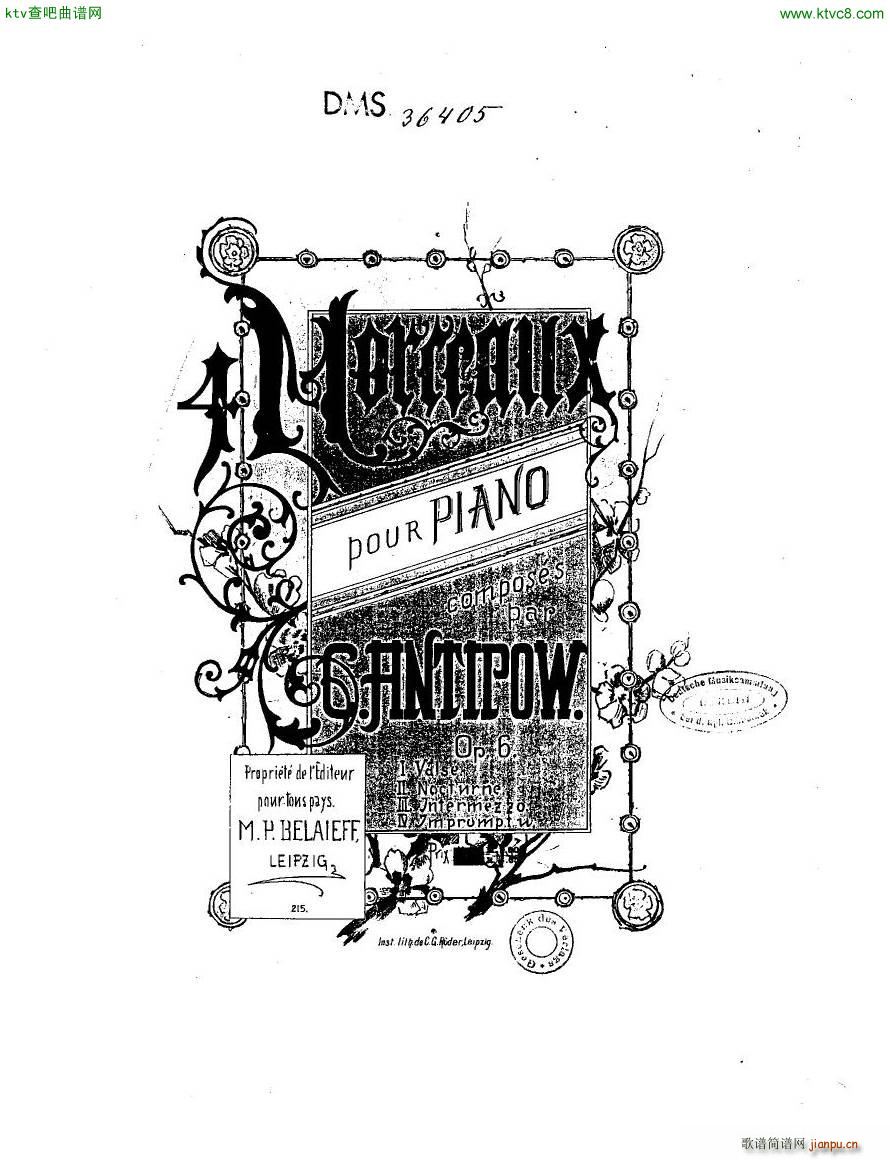 Antipov op 6 Quatre Morceaux1