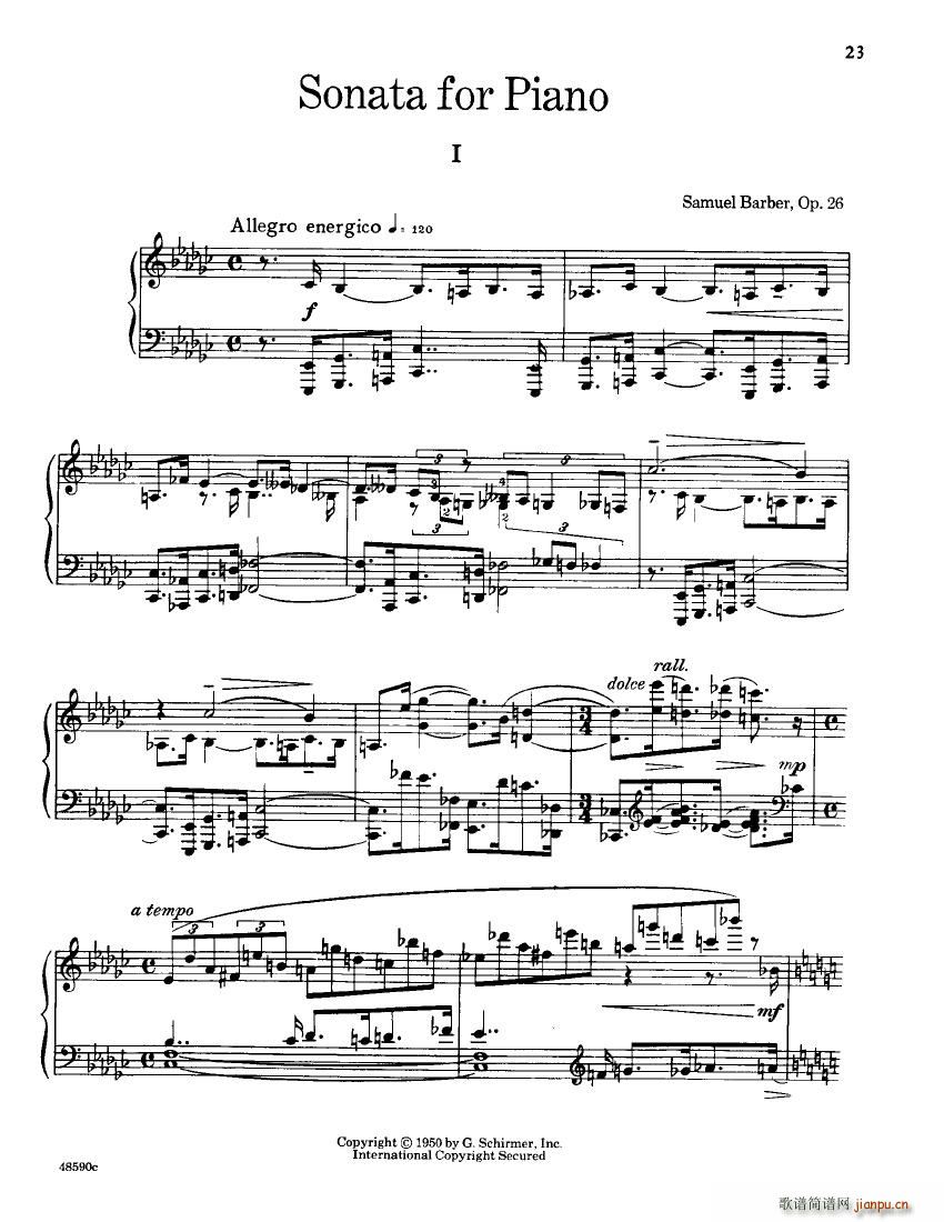 Barber op 26 Piano Sonata1