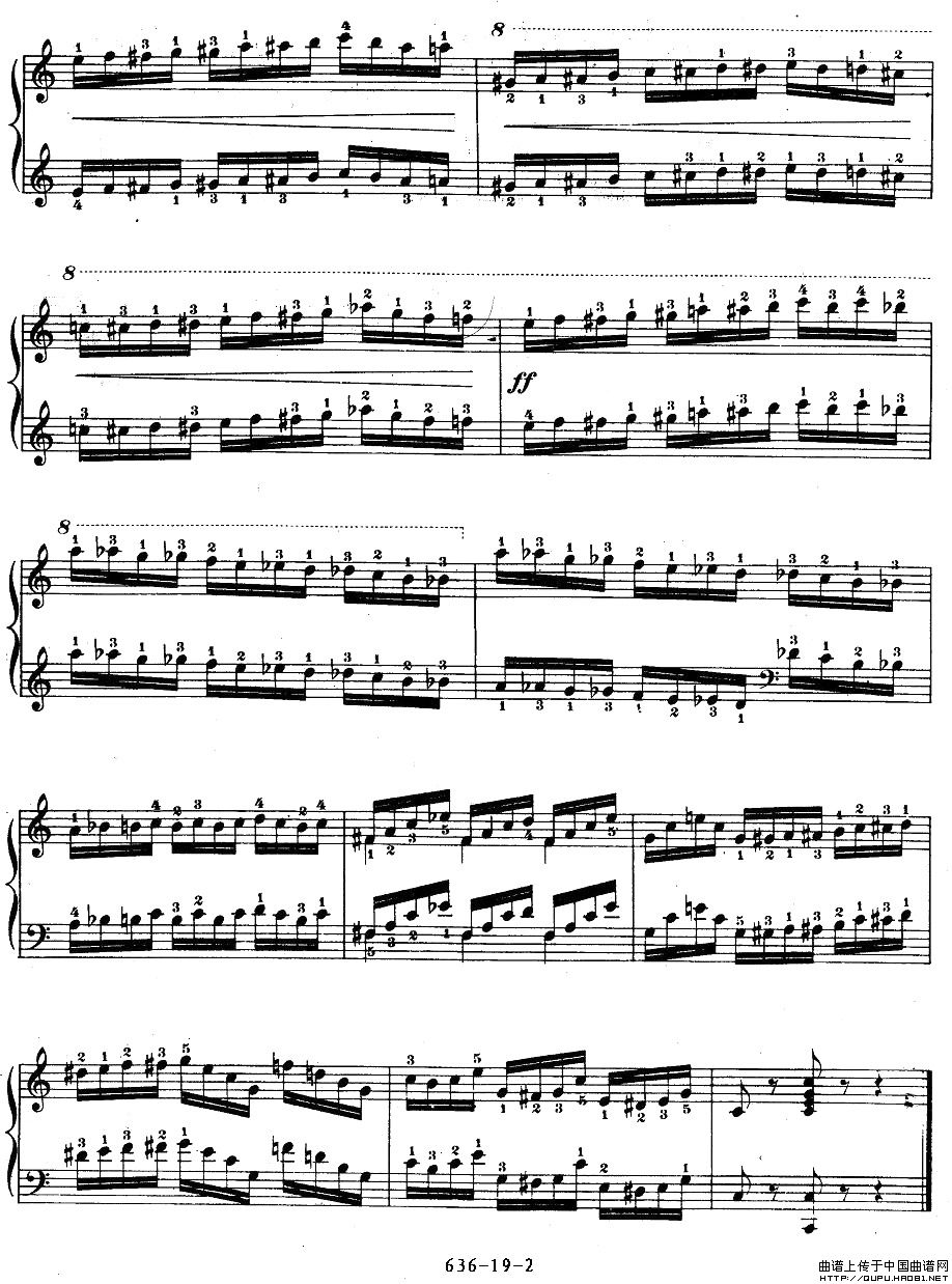 《车尔尼钢琴手指灵巧初步练习曲》OP.636-192