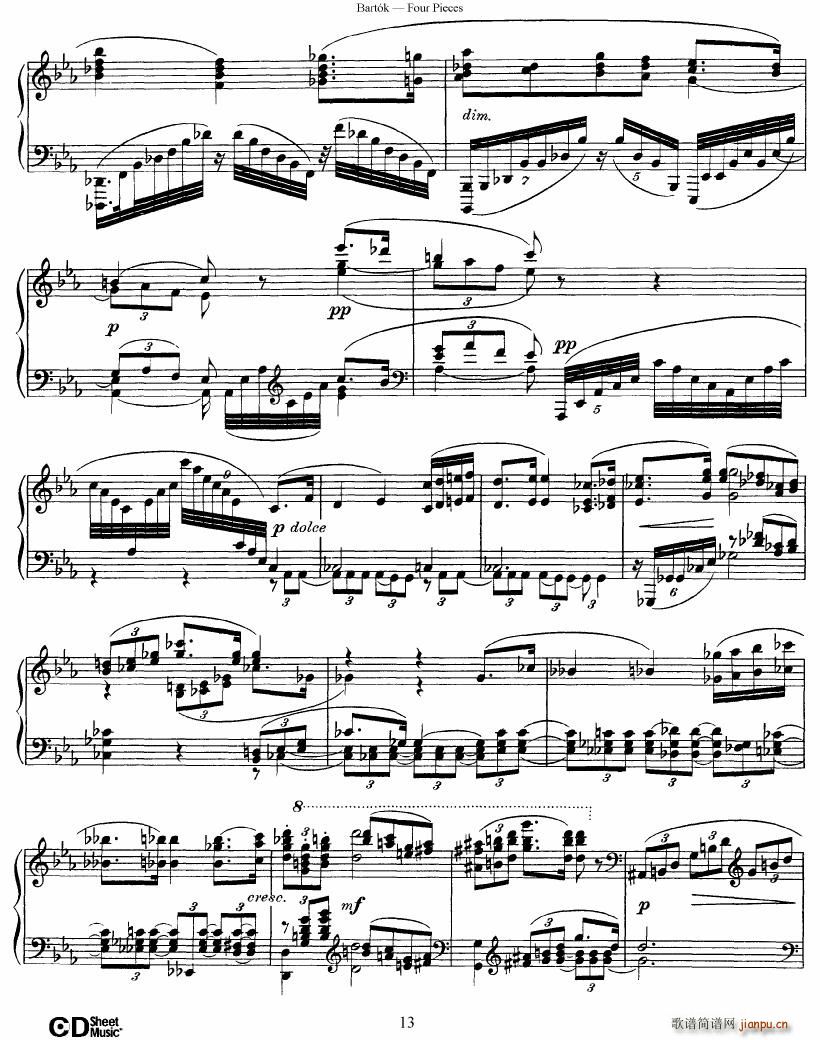 Bartok DD 71 Four Piano Pieces13
