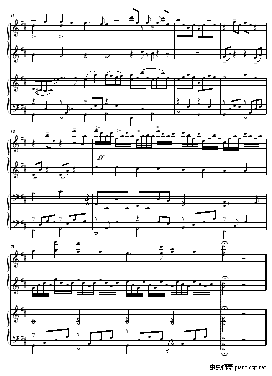 Canon - 四手联弹-钢琴谱(钢琴曲)-帕赫贝尔-Pachelbel6