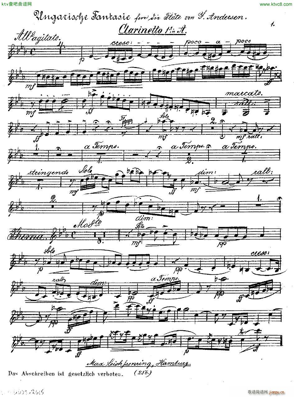 Andersen op 2 Ungarische Fantasie orch parts30