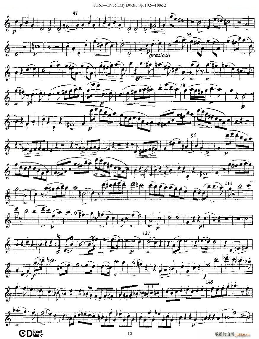 Three Easy Duets Op 102 之第二长笛（三首简易重奏曲作品102号） 铜管10
