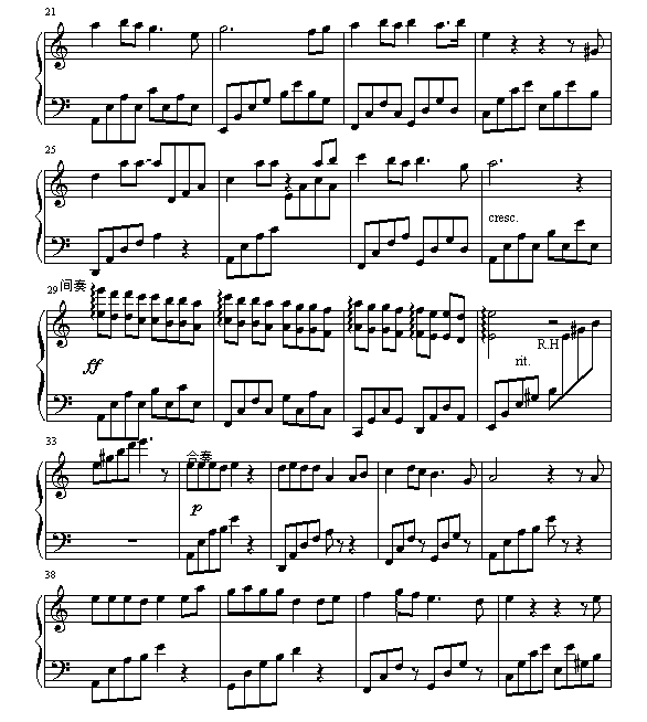 蝶恋-仙剑主题曲-钢琴谱(钢琴曲)-仙剑奇侠传2