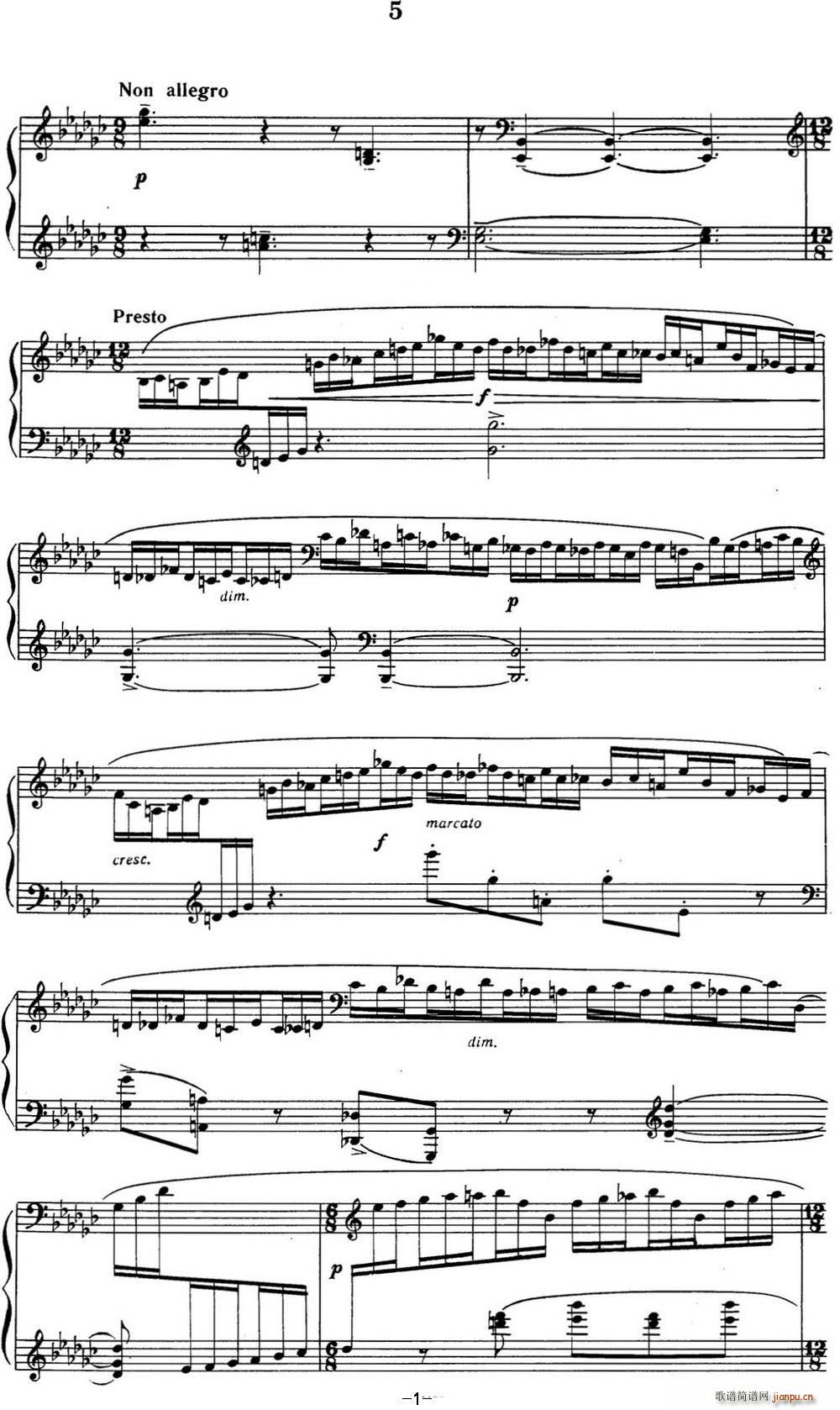拉赫玛尼诺夫 音画练习曲5或6 Etudes tableaux Op 33 No 51