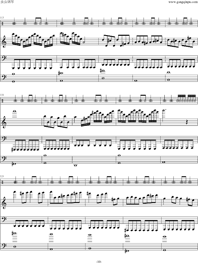[修正]摇滚版卡农-钢琴谱(钢琴曲)-帕赫贝尔-Pachelbel10