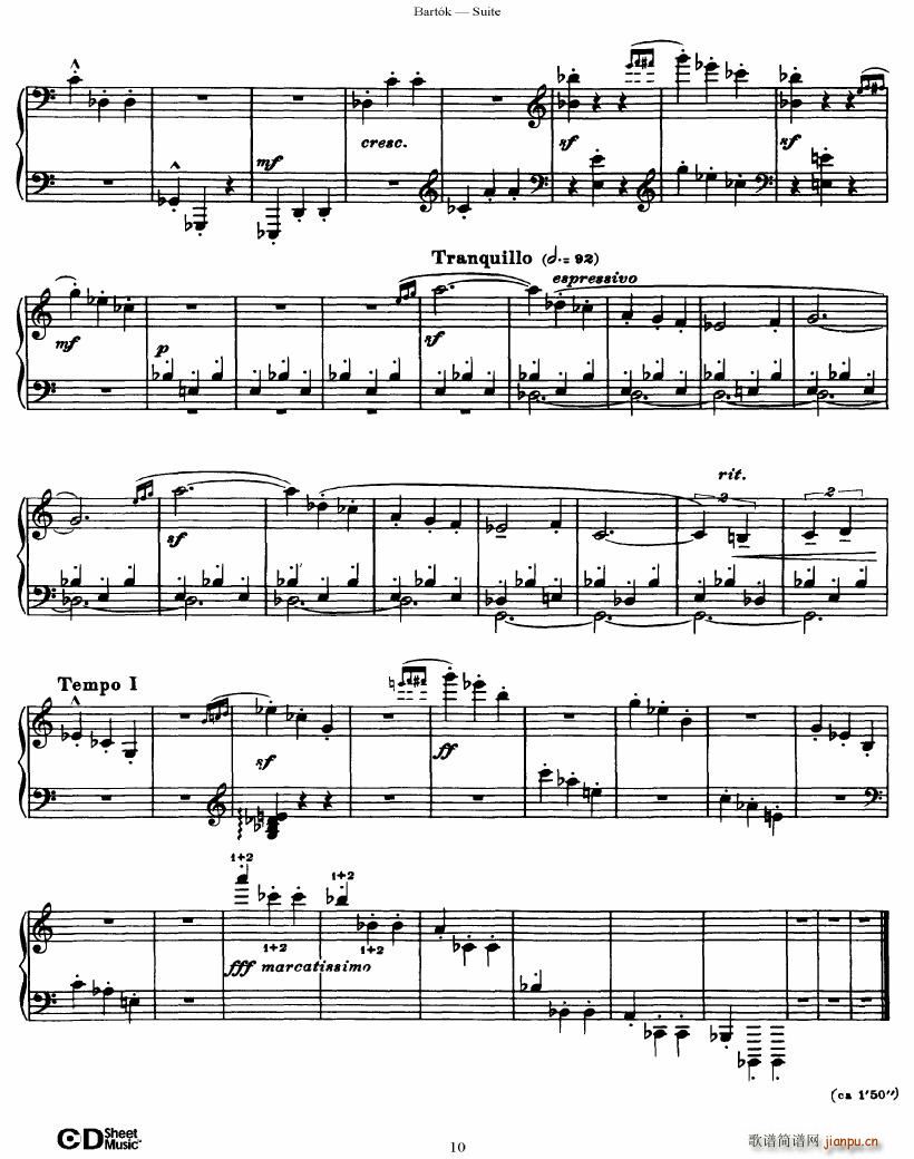 Bartok SZ 62 Suite for Piano op 1410