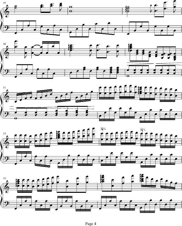 浅蓝色的爱情-钢琴谱(钢琴曲)-心随风飞4