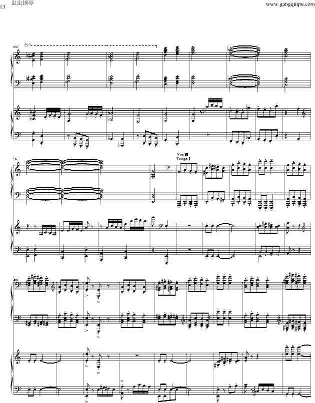 帕格尼尼主题狂想曲-（1~10变奏）-钢琴谱(钢琴曲)-拉赫马尼若夫13
