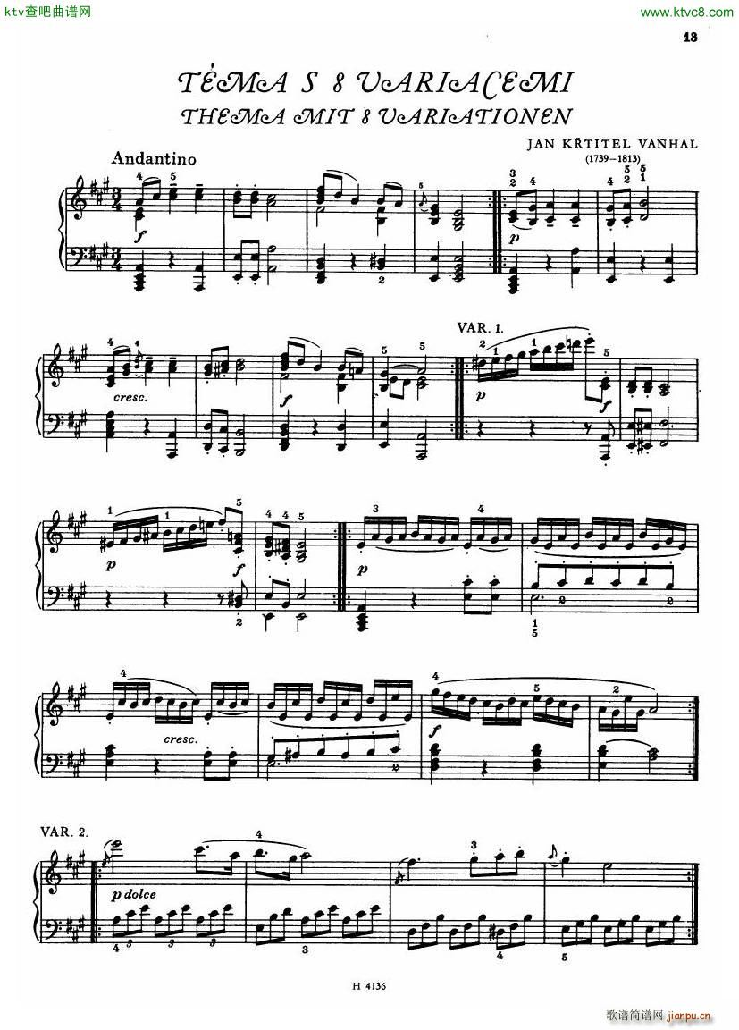 Czech piano variations from 18th century11