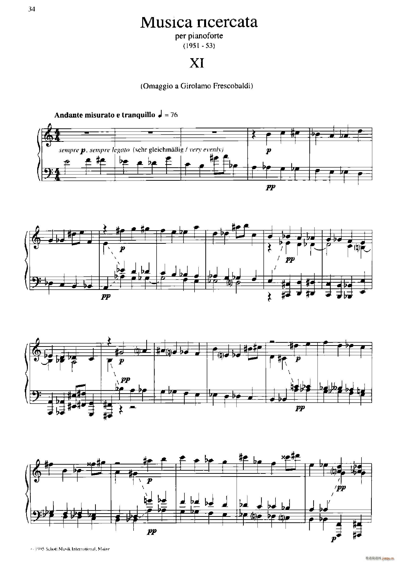 Musica Ricercata(音乐习作 11)1
