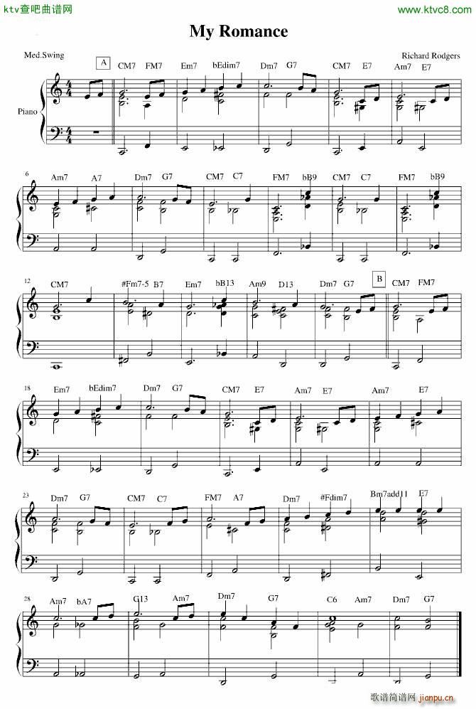 My Romance 爵士钢琴曲_Richard Rodgers1