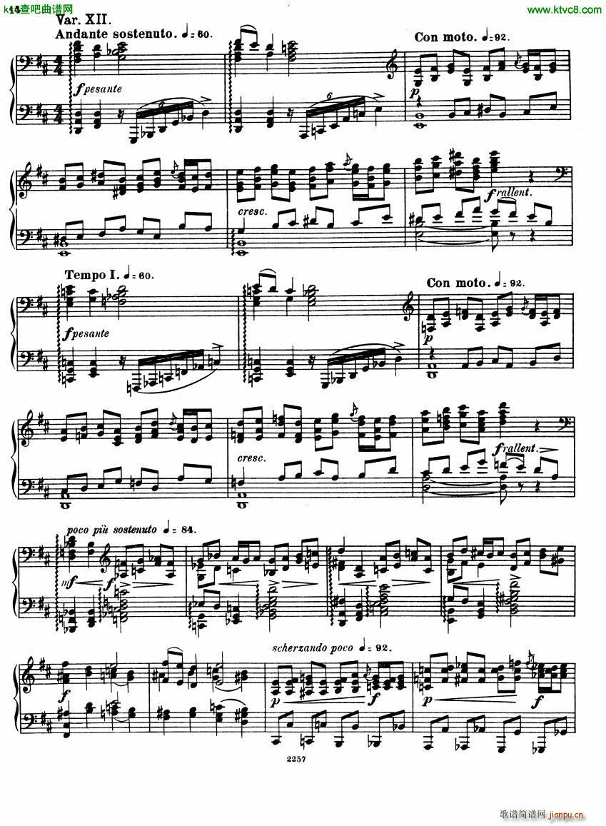 Glazunov Theme et Variations Op 7214