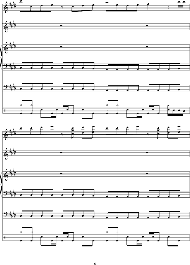 埃克斯-钢琴谱(钢琴曲)-血腥残阳6