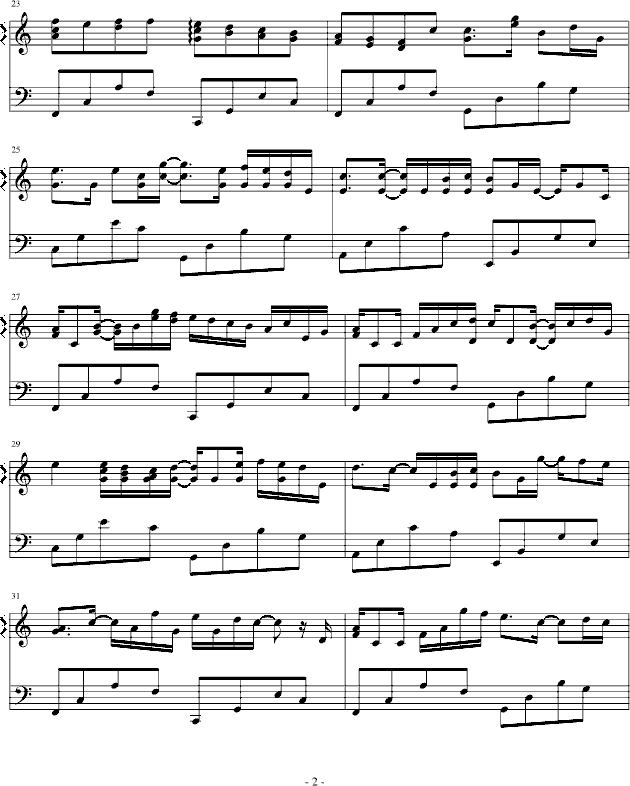 卡农-（简单和弦版）-钢琴谱(钢琴曲)-帕赫贝尔-Pachelbel2