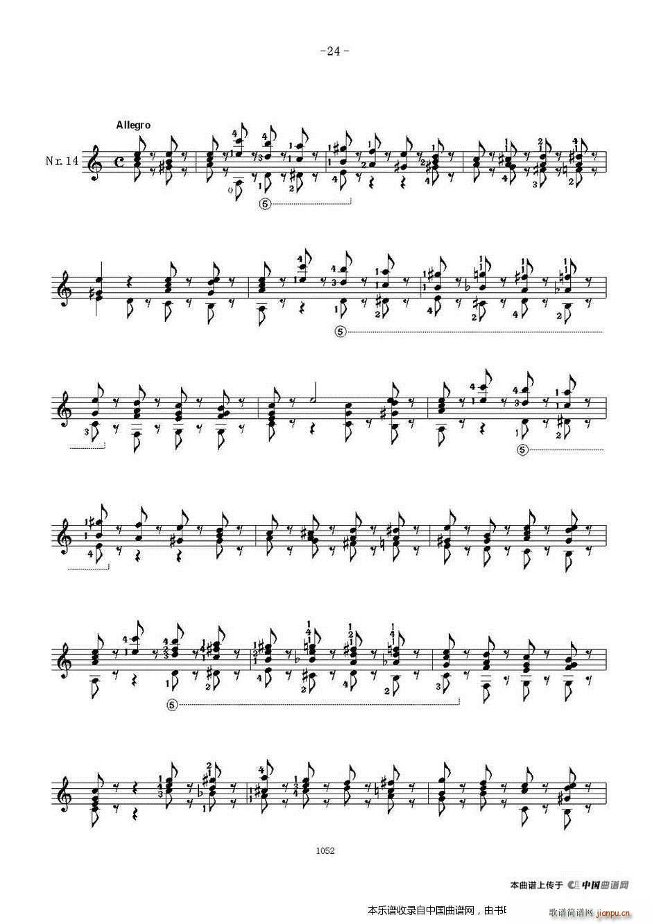 索尔 克斯特26首练习曲之11――1510