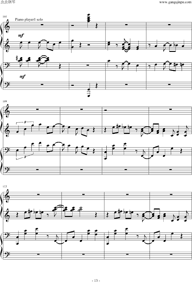 逆鳞狂想曲-钢琴谱(钢琴曲)-世界名曲13