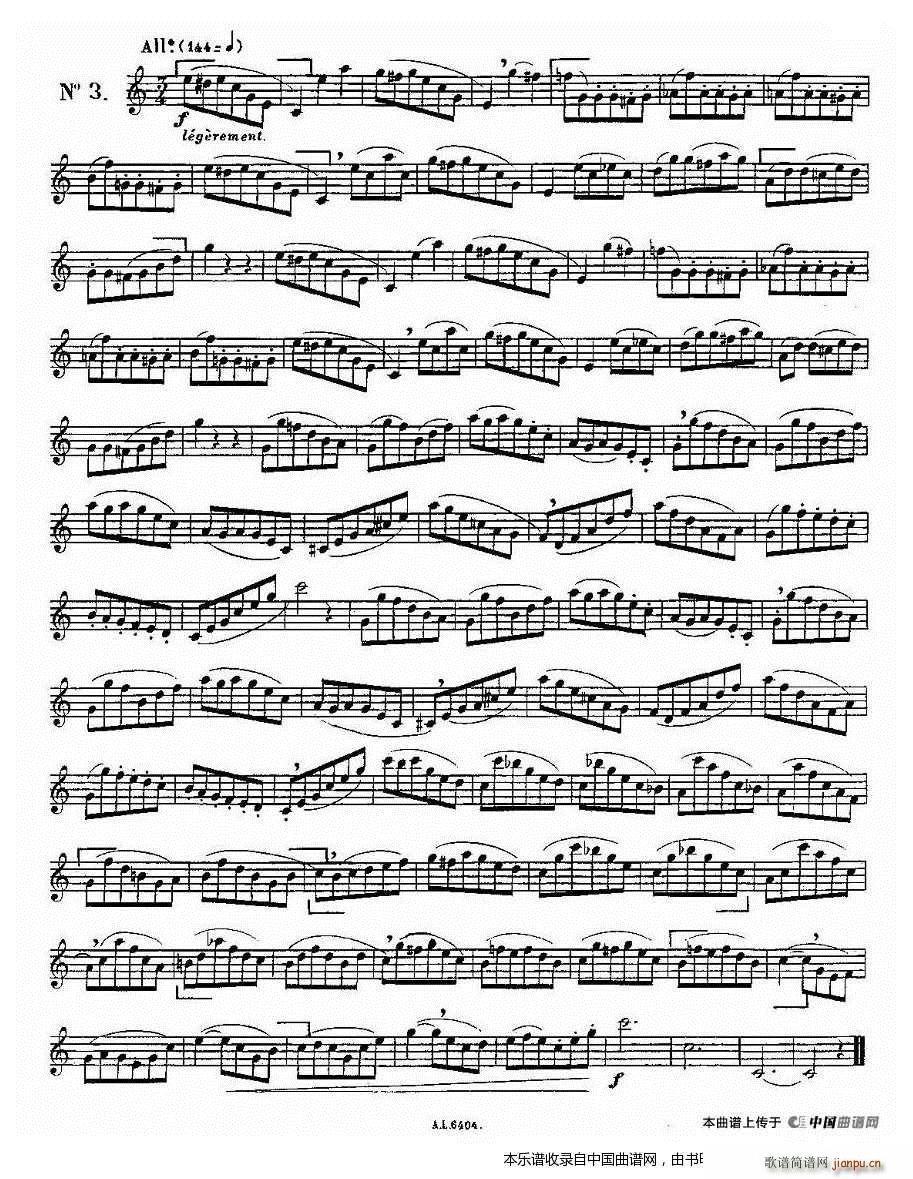15首如歌的练习曲之1―5 长笛谱3