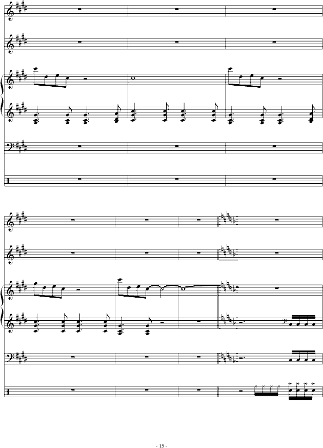 埃克斯-钢琴谱(钢琴曲)-血腥残阳15