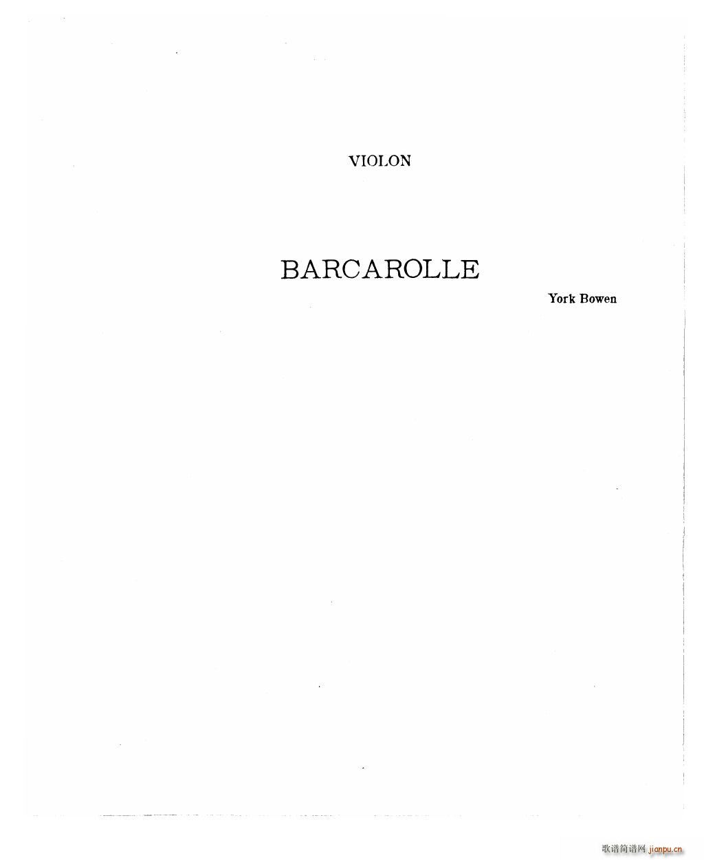 Bowen Barcarolle for violin and piano17