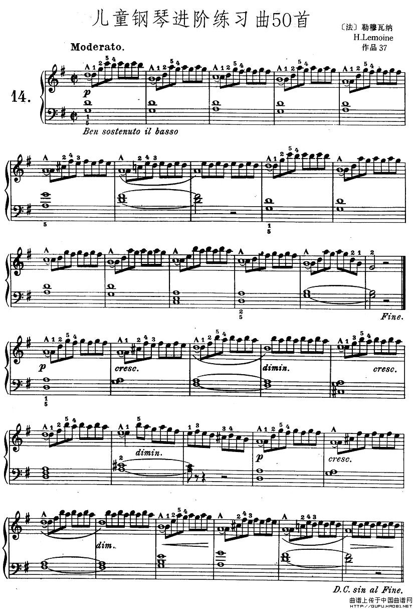 儿童钢琴进阶练习曲50首之141