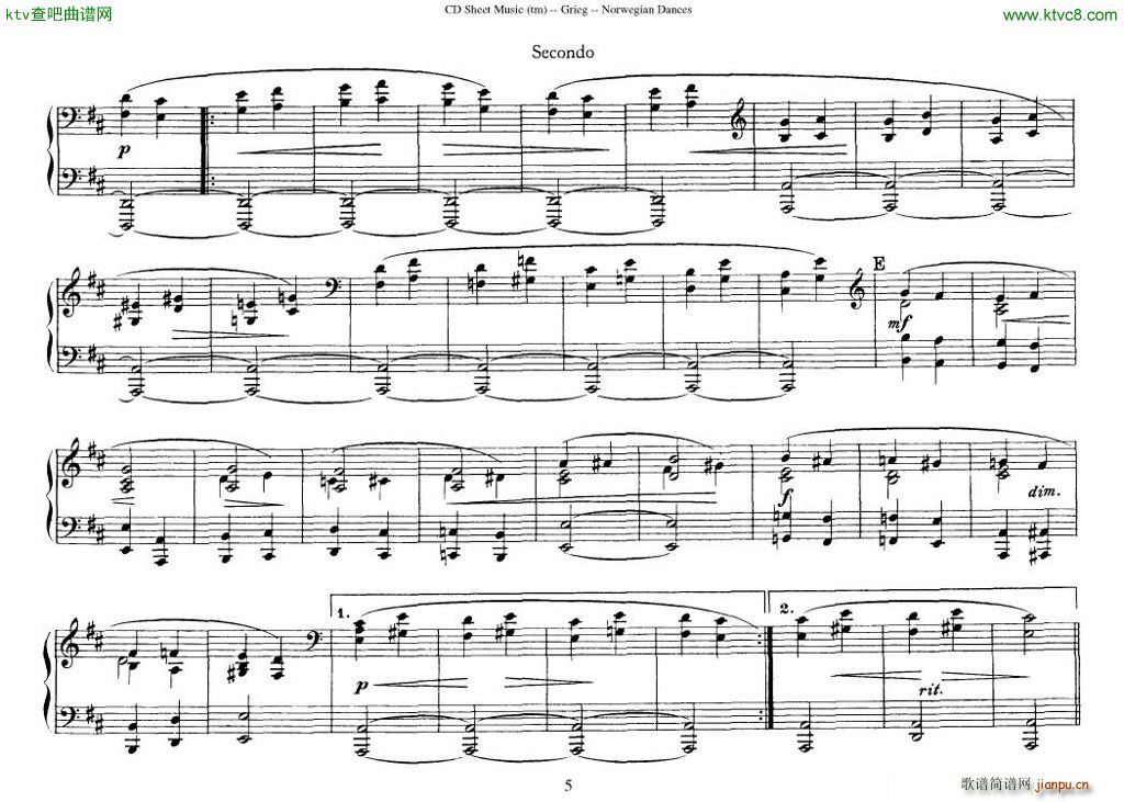 Grieg Norwegian Dance Op 35 1 4 Duet5