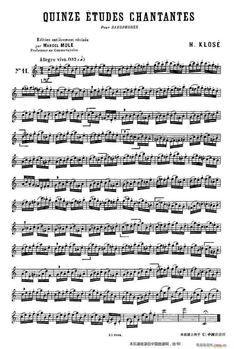 15首如歌的练习曲之11―15 长笛谱1