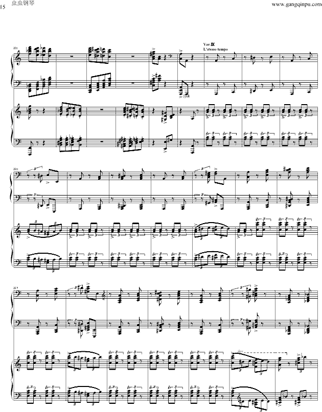 帕格尼尼主题狂想曲-（1~10变奏）-钢琴谱(钢琴曲)-拉赫马尼若夫15
