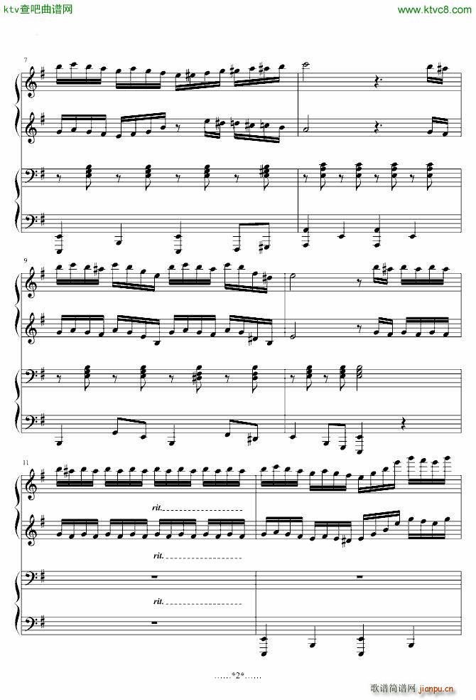 不能说的秘密四手联弹 非交叉手 简易版_不能说的秘密2