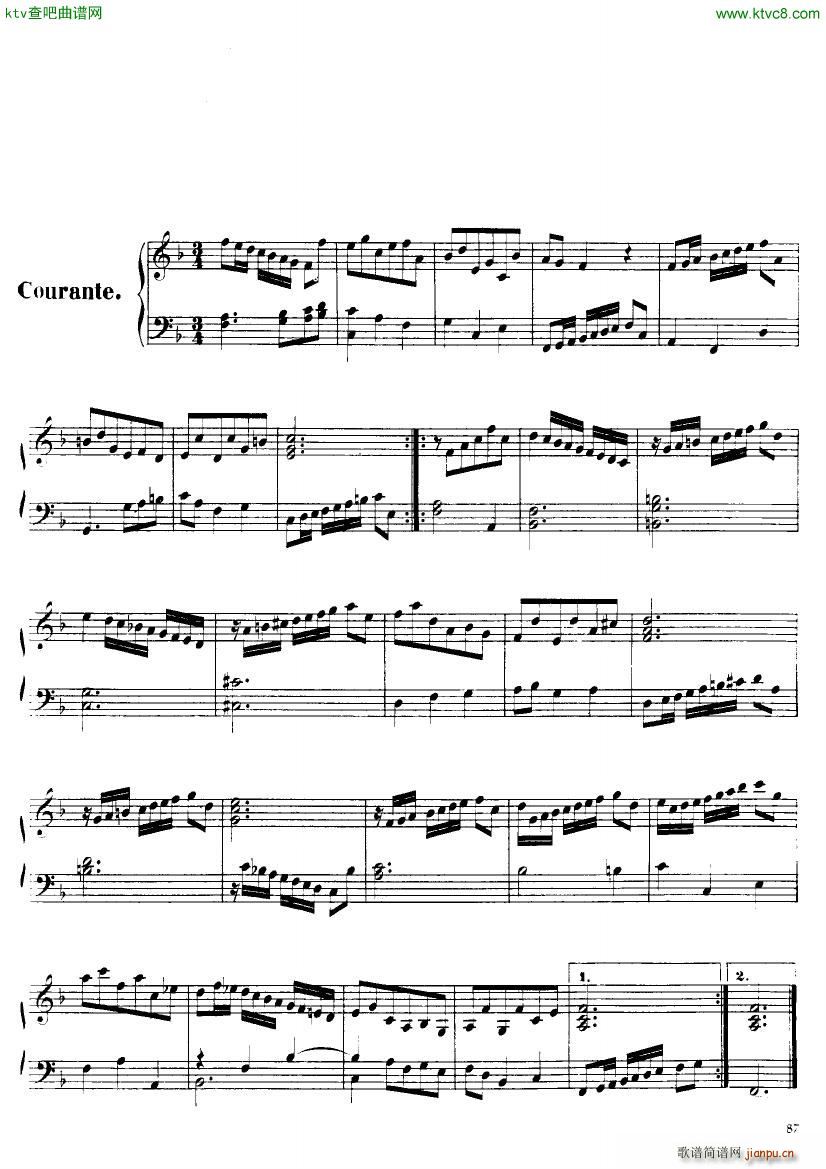 Handel Suite in F major G175 1797