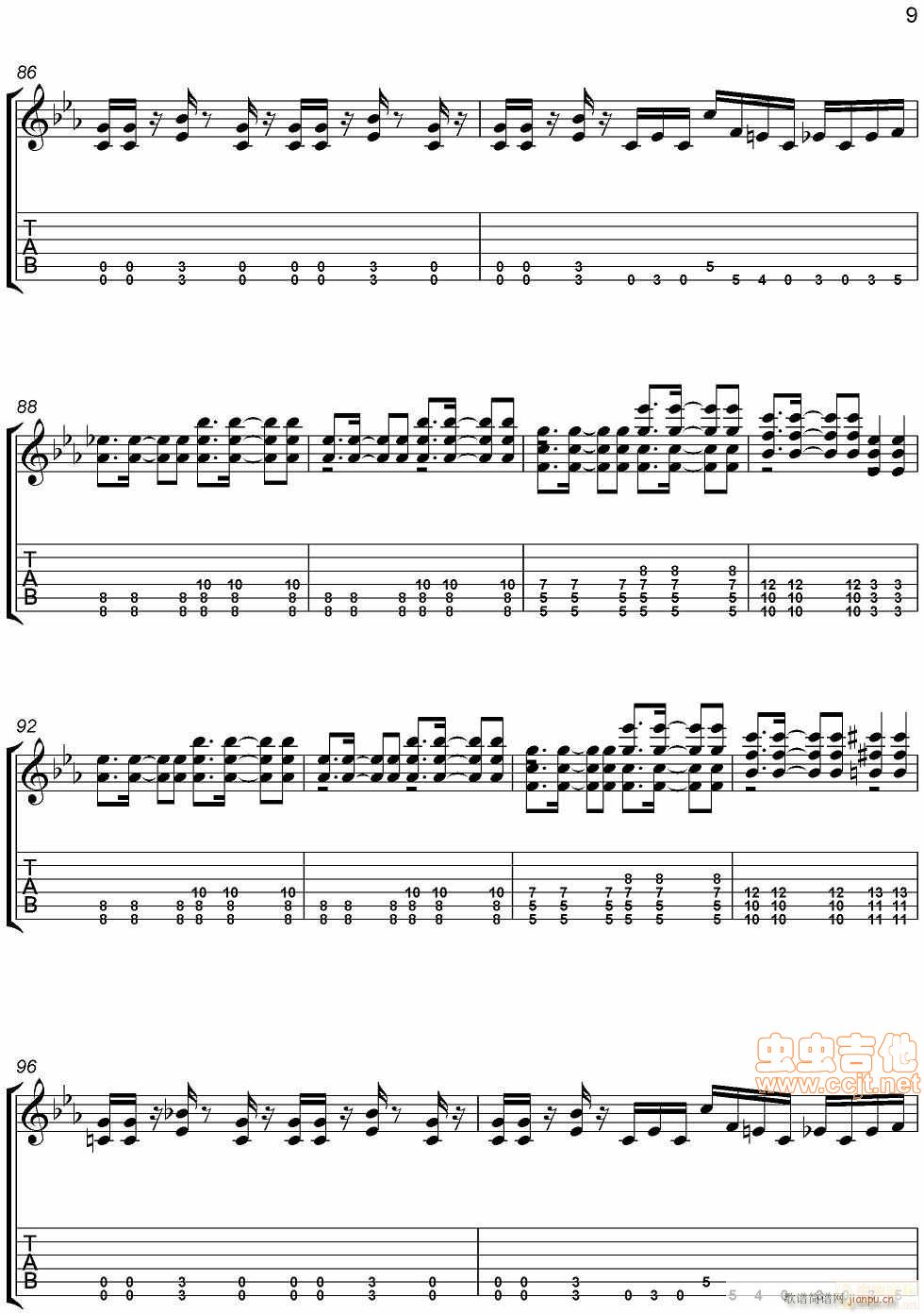 说传记谱-分享-Nickelback-because of you -节奏吉他谱_nickelback9