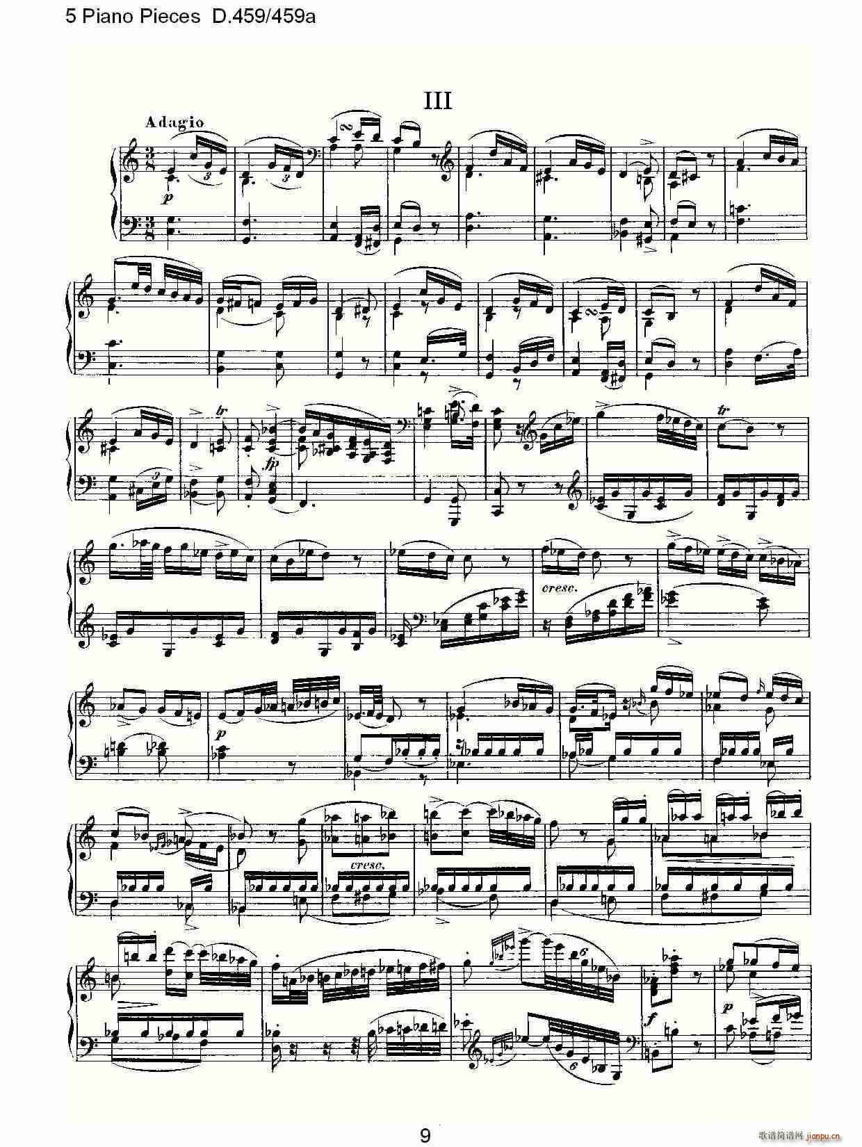 5 Piano Pieces D.459/459a（钢琴五联奏D.459/459a）9