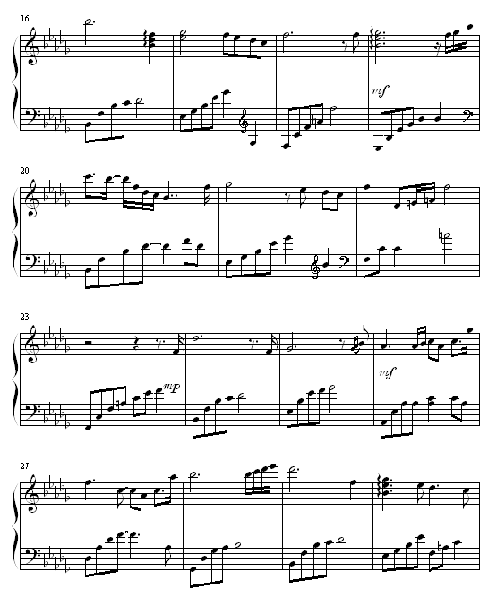 改编版眼泪钢琴曲Tears钢琴谱 钢琴曲眼泪Tears钢琴2