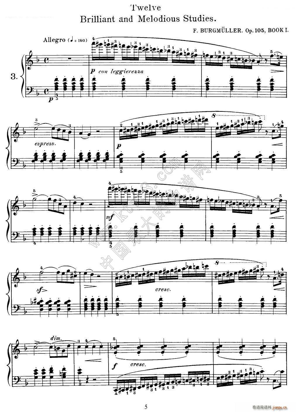 Burgmuller - 12 Brillian and Melodious Studies（3）1
