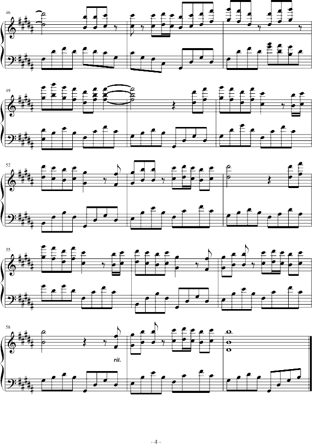 川 （经典）-钢琴谱(钢琴曲)-神思者4