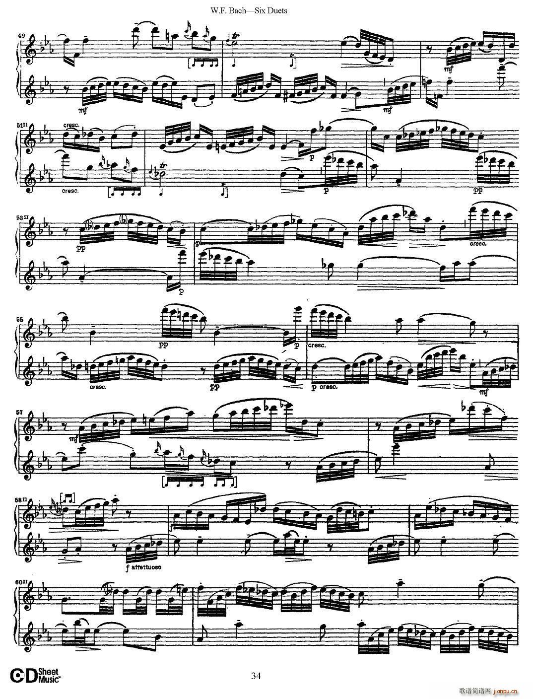 W F 巴赫―六首二重奏练习曲（5）5