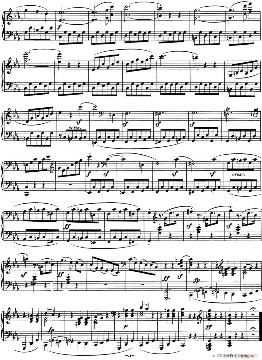 贝多芬钢琴奏鸣曲05 c小调 op 10 No 1 C minor35