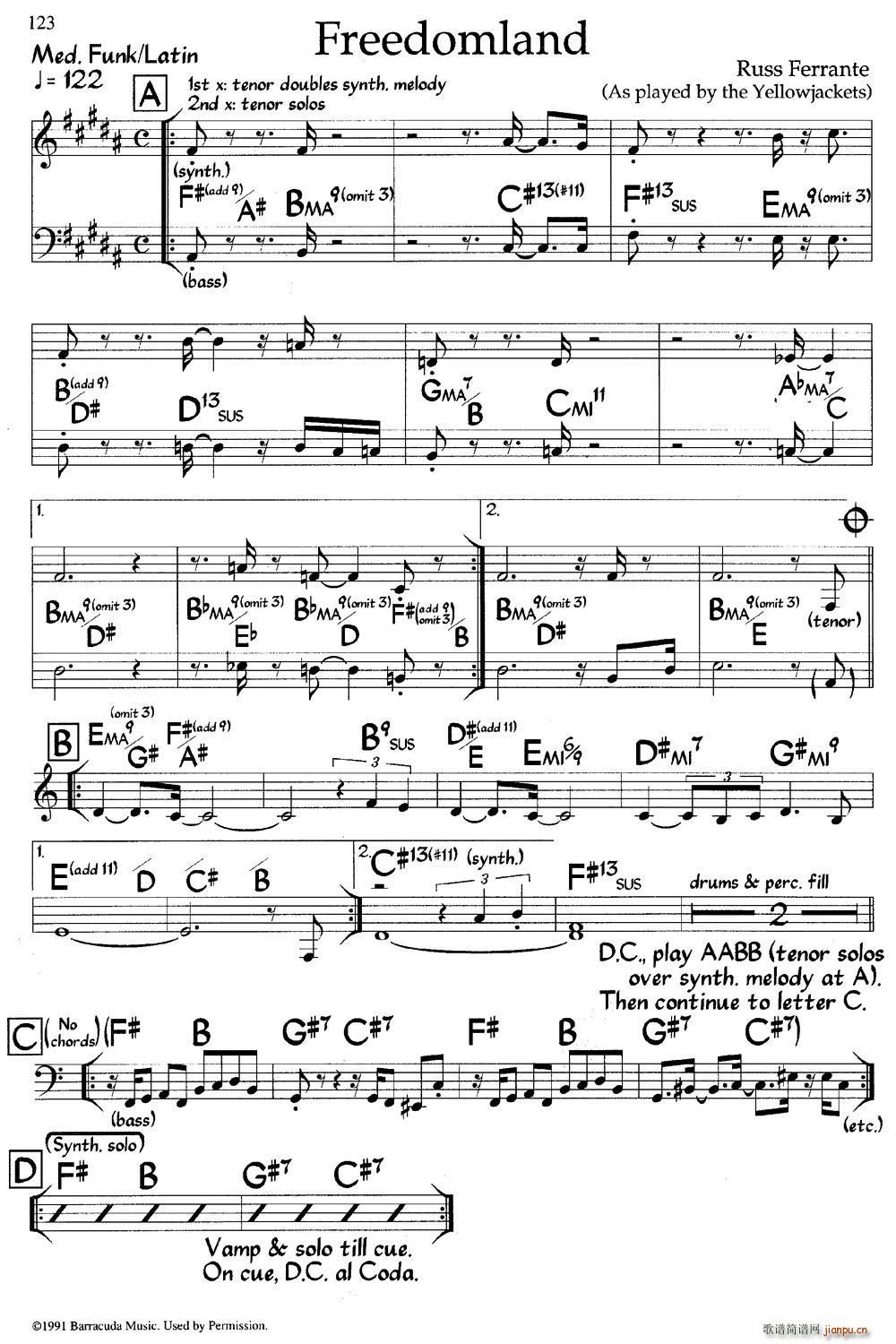 Freedomland(爵士钢琴曲)1