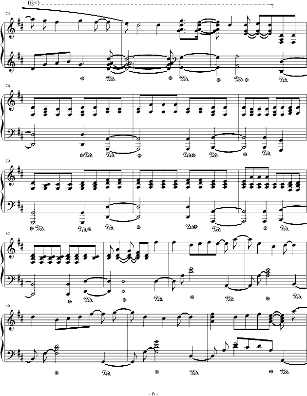 动画片《死神》主题曲《ほうき星》-钢琴谱(钢琴曲)-动漫影视6