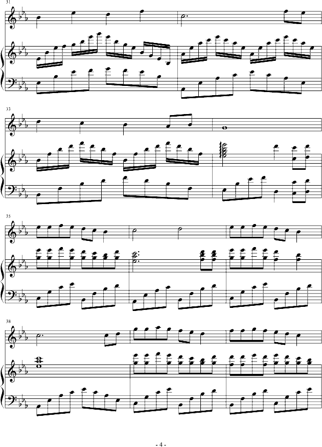冬季恋歌――冬日阳光-钢琴谱(钢琴曲)-血腥残阳4