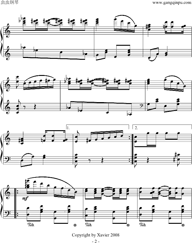 小瀑布(爵士)The Cascades(Jazz)-钢琴谱(钢琴曲)-Scott Joplin2